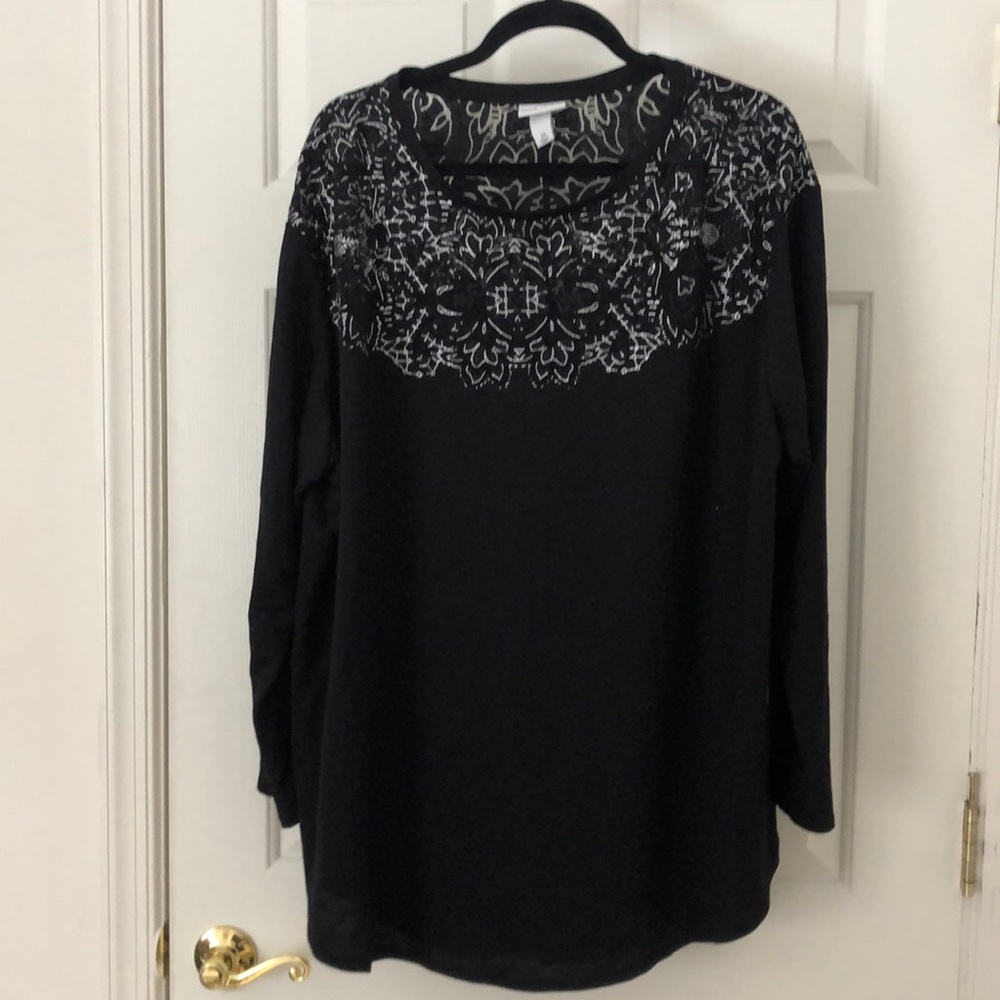 Beautiful top with silver thread detail